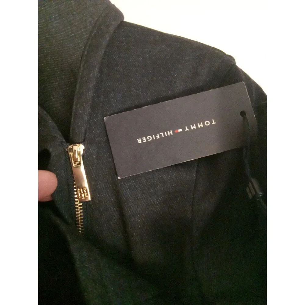 tommy hilfiger Women Indigo‎ Blue Side Zip Collared Longsleeve Blazer Size 4